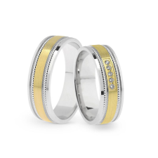  KARIKAGYŰRŰ PÁRBAN 14K ARANY 11,6 GR, CIRKÓNIA KŐVEL gyűrű