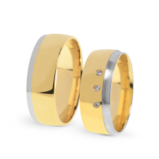  KARIKAGYŰRŰ PÁRBAN 14K ARANY 11 GR, CIRKÓNIA KŐVEL gyűrű