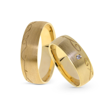  KARIKAGYŰRŰ PÁRBAN 14K ARANY 11 GR, CIRKÓNIA KŐVEL gyűrű