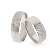  KARIKAGYŰRŰ PÁRBAN 14K ARANY 11 GR, GYÉMÁNT KŐVEL 0,036 CT gyűrű