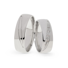  KARIKAGYŰRŰ PÁRBAN 14K ARANY 11 GR, GYÉMÁNT KŐVEL 0,049 CT gyűrű