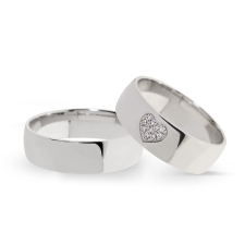  KARIKAGYŰRŰ PÁRBAN 14K ARANY 11 GR, GYÉMÁNT KŐVEL 0,05 CT gyűrű