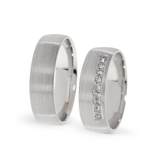  KARIKAGYŰRŰ PÁRBAN 14K ARANY 11 GR, GYÉMÁNT KŐVEL 0,135 CT gyűrű