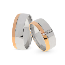  KARIKAGYŰRŰ PÁRBAN 14K ARANY 12,5 GR, GYÉMÁNT KŐVEL 0,048 CT gyűrű