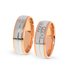  KARIKAGYŰRŰ PÁRBAN 14K ARANY 12,7 GR, GYÉMÁNT KŐVEL 0,112 CT gyűrű