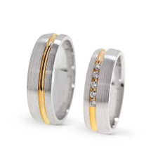  KARIKAGYŰRŰ PÁRBAN 14K ARANY 13,4 GR, CIRKÓNIA KŐVEL gyűrű