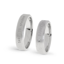  KARIKAGYŰRŰ PÁRBAN 14K ARANY 13,6 GR, GYÉMÁNT KŐVEL 0,015 CT gyűrű