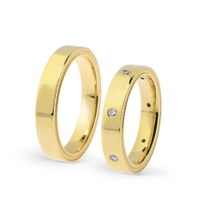  KARIKAGYŰRŰ PÁRBAN 14K ARANY 13 GR, GYÉMÁNT KŐVEL 0,14 CT gyűrű