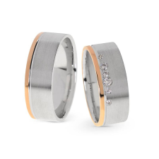  KARIKAGYŰRŰ PÁRBAN 14K ARANY 14 GR, CIRKÓNIA KŐVEL gyűrű