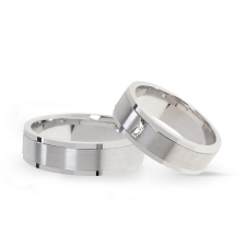  KARIKAGYŰRŰ PÁRBAN 14K ARANY 16,2 GR, GYÉMÁNT KŐVEL 0,1 CT gyűrű