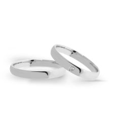  KARIKAGYŰRŰ PÁRBAN 14K ARANY 5,5 GR, GYÉMÁNT KŐVEL gyűrű