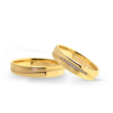  KARIKAGYŰRŰ PÁRBAN 14K ARANY 6,5 GR, GYÉMÁNT KŐVEL gyűrű