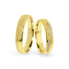  KARIKAGYŰRŰ PÁRBAN 14K ARANY 7,4 GR, GYÉMÁNT KŐVEL gyűrű