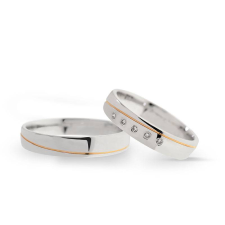  KARIKAGYŰRŰ PÁRBAN 14K ARANY 7,6 GR, GYÉMÁNT KŐVEL gyűrű