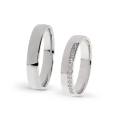  KARIKAGYŰRŰ PÁRBAN 14K ARANY 7,6 GR, GYÉMÁNT KŐVEL 0,096 CT gyűrű