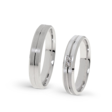  KARIKAGYŰRŰ PÁRBAN 14K ARANY 7,9 GR, GYÉMÁNT KŐVEL 0,028 CT gyűrű