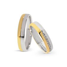  KARIKAGYŰRŰ PÁRBAN 14K ARANY 7 GR, GYÉMÁNT KŐVEL gyűrű