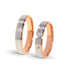  KARIKAGYŰRŰ PÁRBAN 14K ARANY 8,2 GR, CIRKÓNIA KŐVEL gyűrű