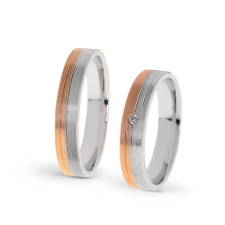  KARIKAGYŰRŰ PÁRBAN 14K ARANY 8,2 GR, GYÉMÁNT KŐVEL 0,015 CT gyűrű