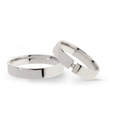  KARIKAGYŰRŰ PÁRBAN 14K ARANY 8,2 GR, GYÉMÁNT KŐVEL 0,02 CT gyűrű