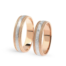  KARIKAGYŰRŰ PÁRBAN 14K ARANY 8,8, GR, CIRKÓNIA KŐVEL gyűrű