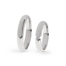 KARIKAGYŰRŰ PÁRBAN 14K ARANY 8,8 GR, GYÉMÁNT KŐVEL 0,05 CT gyűrű