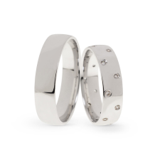 KARIKAGYŰRŰ PÁRBAN 14K ARANY 9,4 GR, GYÉMÁNT KŐVEL 0,192 CT gyűrű