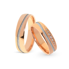  KARIKAGYŰRŰ PÁRBAN 14K ARANY 9,4 GR, GYÉMÁNT KŐVEL 0,22 CT gyűrű