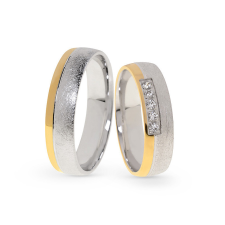  KARIKAGYŰRŰ PÁRBAN 14K ARANY 9,5 GR, CIRKÓNIA KŐVEL gyűrű