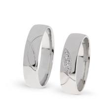  KARIKAGYŰRŰ PÁRBAN 14K ARANY 9,5 GR, GYÉMÁNT KŐVEL gyűrű