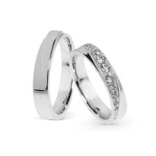  KARIKAGYŰRŰ PÁRBAN 14K ARANY 9,8 GR, GYÉMÁNT KŐVEL 0,254 CT gyűrű