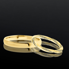 KARIKAGYŰRŰ PÁRBAN LA FONTANA 14K ARANY GYÉMÁNT KŐVEL gyűrű