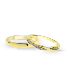  KARIKAGYŰRŰ PÁRBAN SOHO 14K ARANY CIRKÓNIA KŐVEL gyűrű