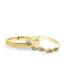  KARIKAGYŰRŰ PÁRBAN WAVES OF HAWAI 14K ARANY GYÉMÁNTOKKAL gyűrű