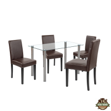  Karin 4+1 étkező garnitúra fehér-barna bútor