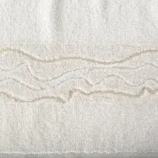  Karin pamut törölköző fényes cérnával szőtt díszítéssel Krémszín 50x90 cm lakástextília