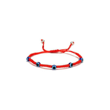 Karkötőshop.hu 5 gonosz szemes piros védelmező karkötő - csúszkás karkötő