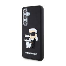 Karl Lagerfeld 3D Rubber Karl&amp;Choupette Samsung Galaxy S24 tok, fekete tok és táska