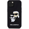 Karl Lagerfeld 3D Rubber Karl and Choupette iPhone 13 fekete hátlap tok