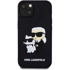 Karl Lagerfeld 3D Rubber Karl and Choupette iPhone 14 fekete hátlap tok tok és táska