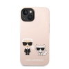 Karl Lagerfeld and Choupette Liquid szilikon hátlap tok Apple iPhone 14 Plus, rózsaszín