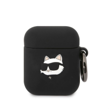 Karl Lagerfeld Apple Airpods 1/2 KARL LAGERFELD KLA2RUNCHK Liquid Silicon Tartó - Fekete fülhallgató, fejhallgató tok