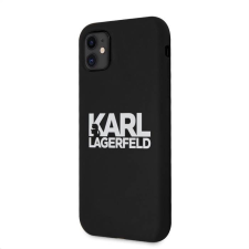 Karl Lagerfeld Apple iPhone 11 KARL LAGERFELD KLHCN61SLKLRBK Liquid Silicon Hátlap - Fekete tok és táska