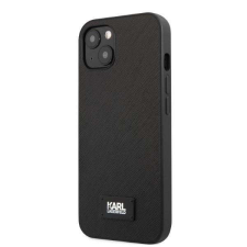 Karl Lagerfeld Apple iPhone 13 Karl Lagerfeld Saffiano Plaque tok - KLHCP13MSFMP2K, Fekete tok és táska