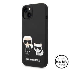 Karl Lagerfeld Apple iPhone 14 KARL LAGERFELD KLHMP14SSSKCK Liquid Silicon MagSafe Hátlap - Fekete tok és táska