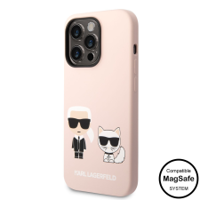 Karl Lagerfeld Apple iPhone 14 Pro KARL LAGERFELD KLHMP14LSSKCI Liquid Silicon MagSafe Hátlap - Rózsaszín tok és táska
