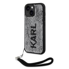 Karl Lagerfeld Apple iPhone 15 KARL LAGERFELD KLHCP15SPSQRKS Reversible Hátlap - Fekete/Ezüst tok és táska