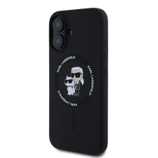 Karl Lagerfeld Apple iPhone 16 KARL LAGERFELD KLHMP16SSCMKCRHK Liquid Silicon MagSafe Hátlap - Fekete tok és táska