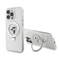 Karl Lagerfeld Apple iPhone 16 Pro KARL LAGERFELD KLHMP16LHMRSKCH MagSafe Ringstand Hátlap - Átlátszó tok és táska