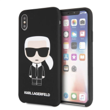 Karl Lagerfeld Apple iPhone XS Max KARL LAGERFELD KLHCI65SLFKBK Liquid Silicon Hátlap - Fekete tok és táska